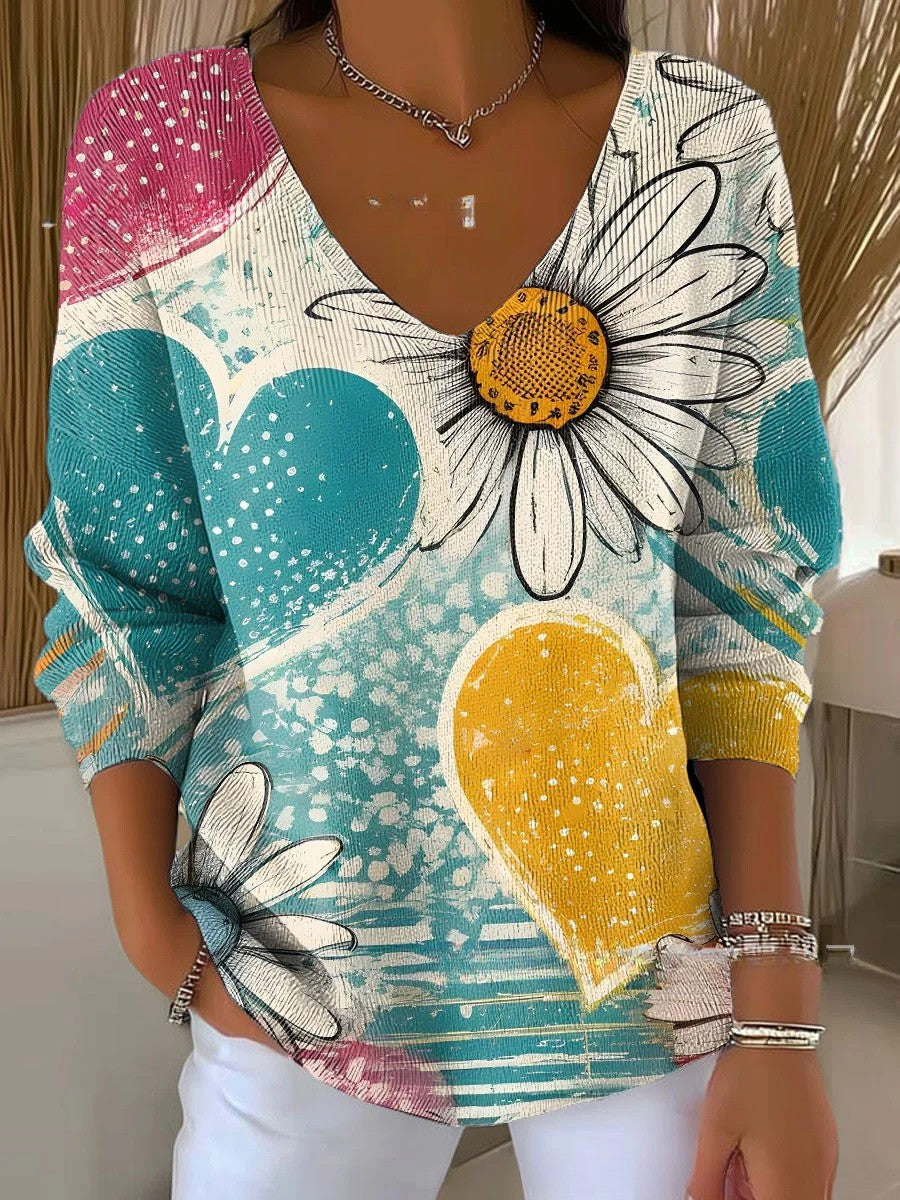 Maisie - Szerelemvirág Kötött Pulóver