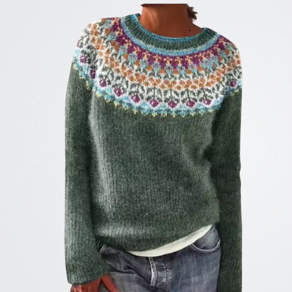 Elisa - Színes Vintage Pulóver