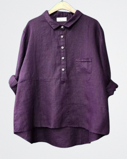 Lila - Erdtöne Leinenoberteil