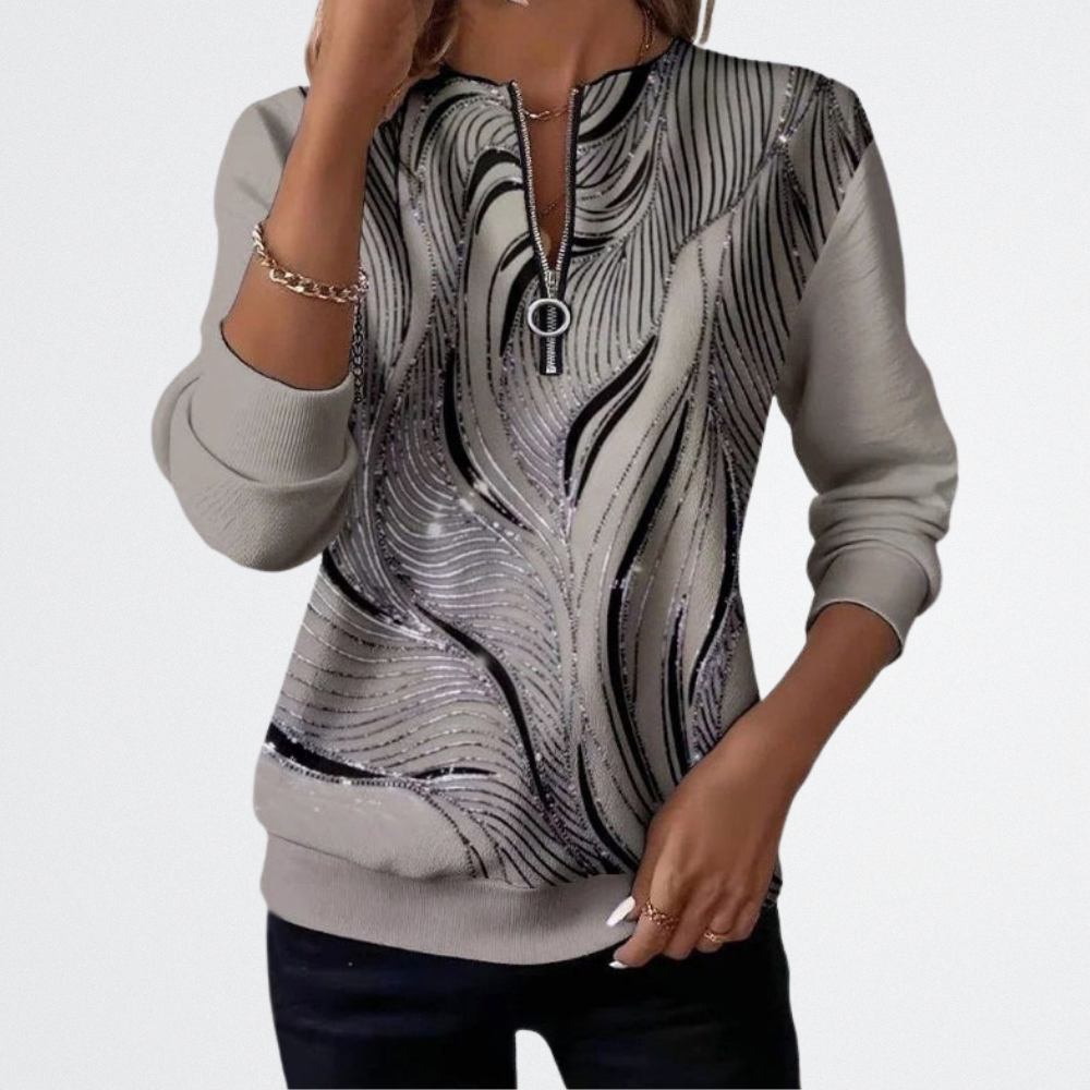 Celina - Ezüst Áramlat Cipzáros Felső