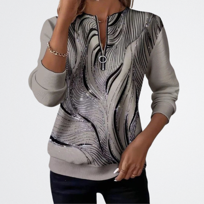 Celina - Ezüst Áramlat Cipzáros Felső