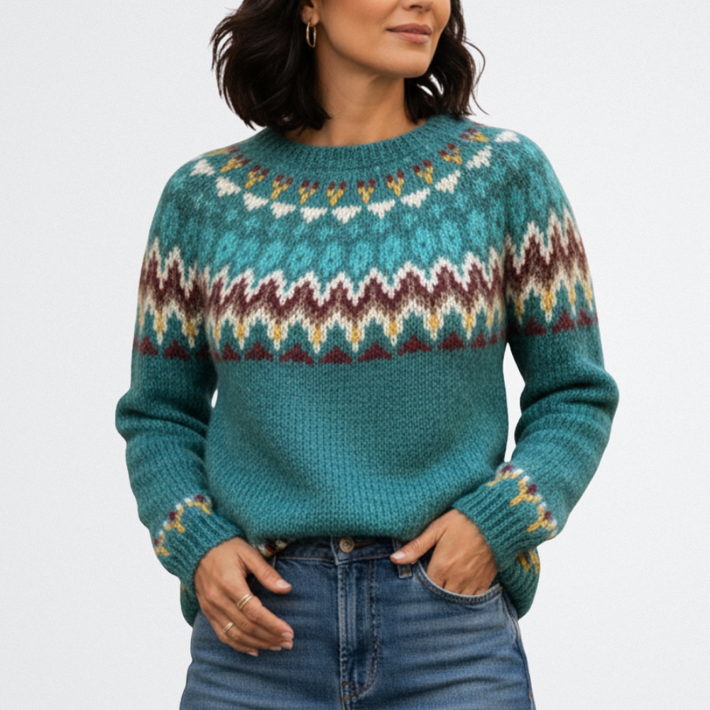 Peyton - Színes Vintage Pulóver