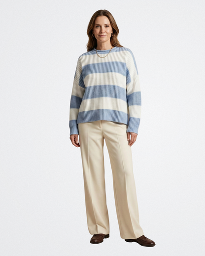 Luna - Szellős Bordázott Pulóver