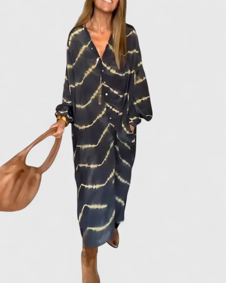 Amelie™ | Elegáns Boho Csíkos Maxiruha