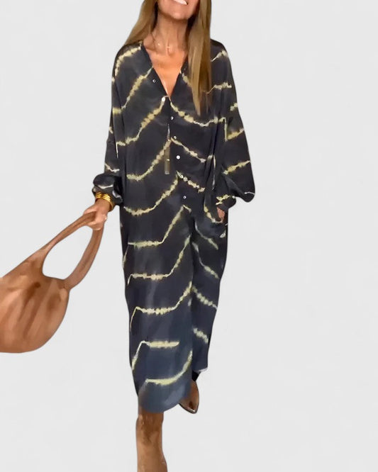 Amelie™ | Elegáns Boho Csíkos Maxiruha