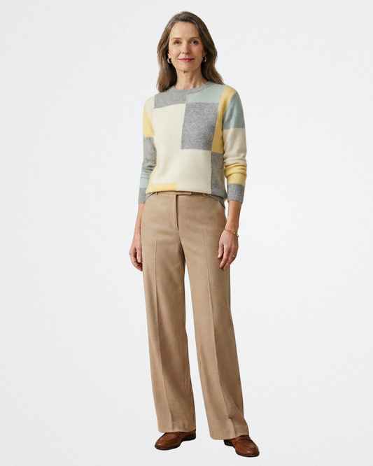 Camille - Modern Színblokkos Pulóver
