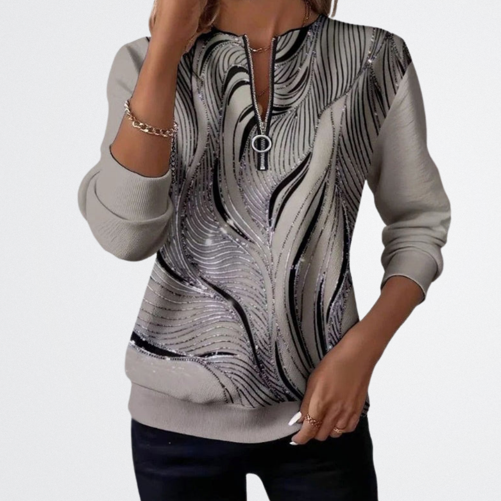 Celina - Ezüst Áramlat Cipzáros Felső