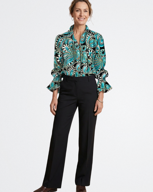 Serafina - Boho Luxe Nyomtatott Ing