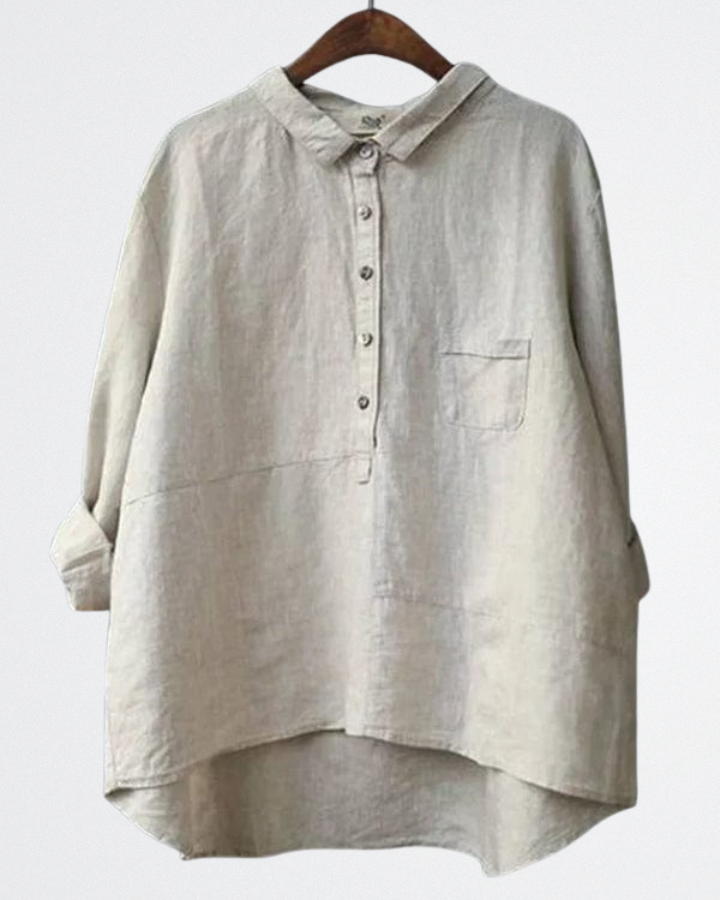 Lila - Erdtöne Leinenoberteil