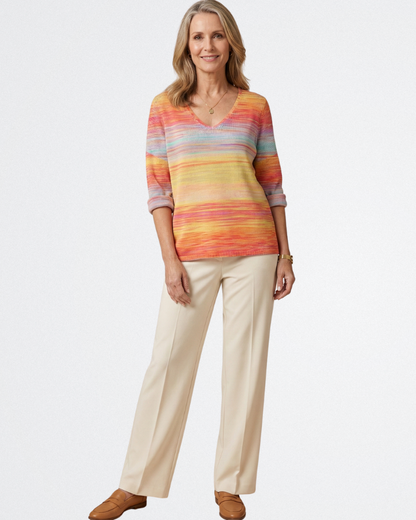 Maisie – Vidám Csíkos Pulóver