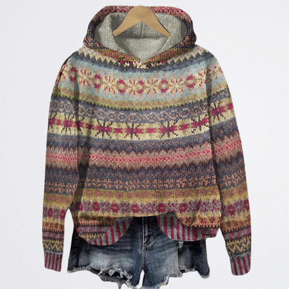 Lina - Színes Vintage Pulóver