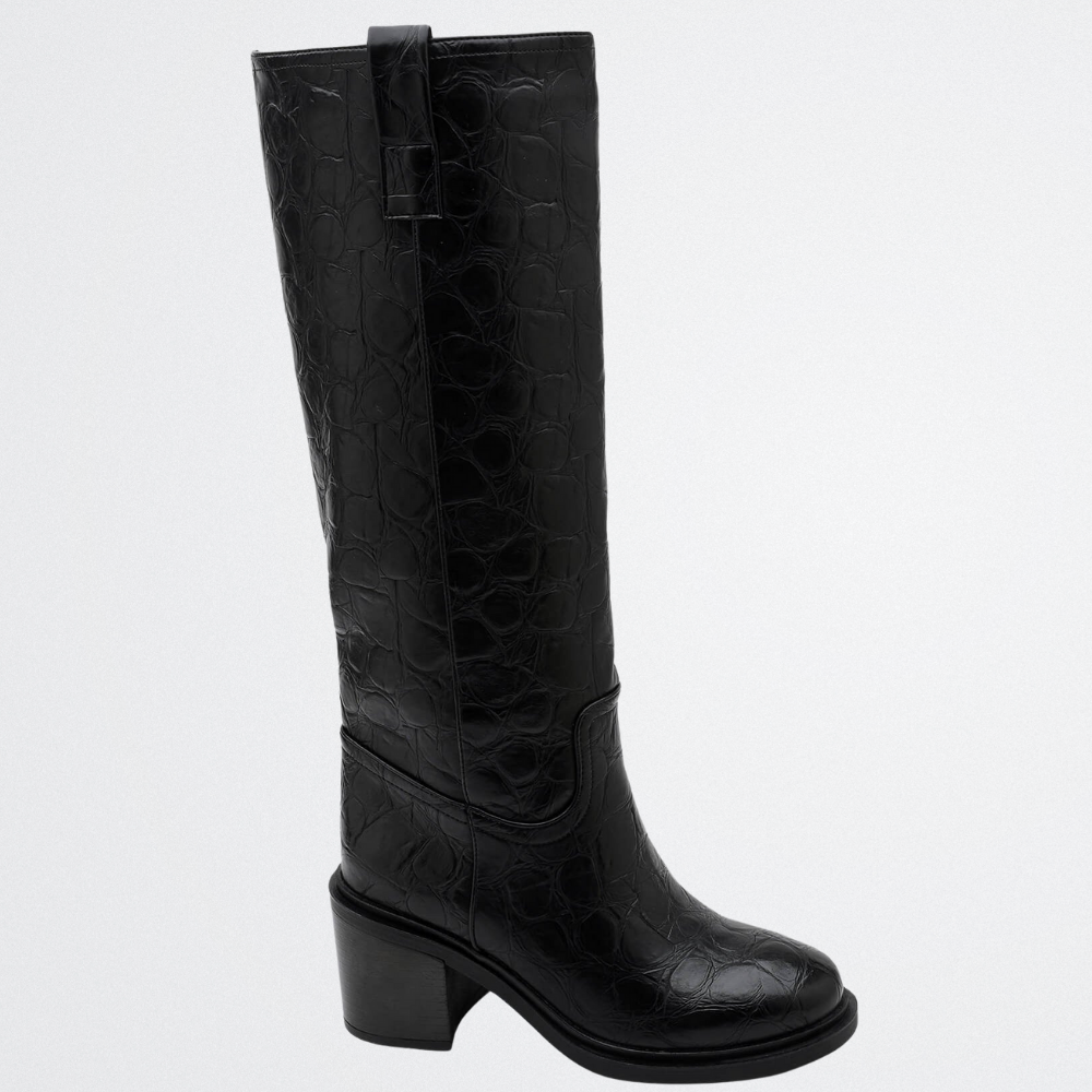 Esme – Fekete, mintás csizma