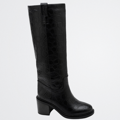 Esme – Fekete, mintás csizma