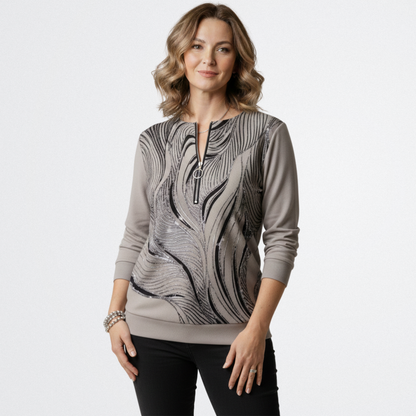 Celina - Ezüst Áramlat Cipzáros Felső