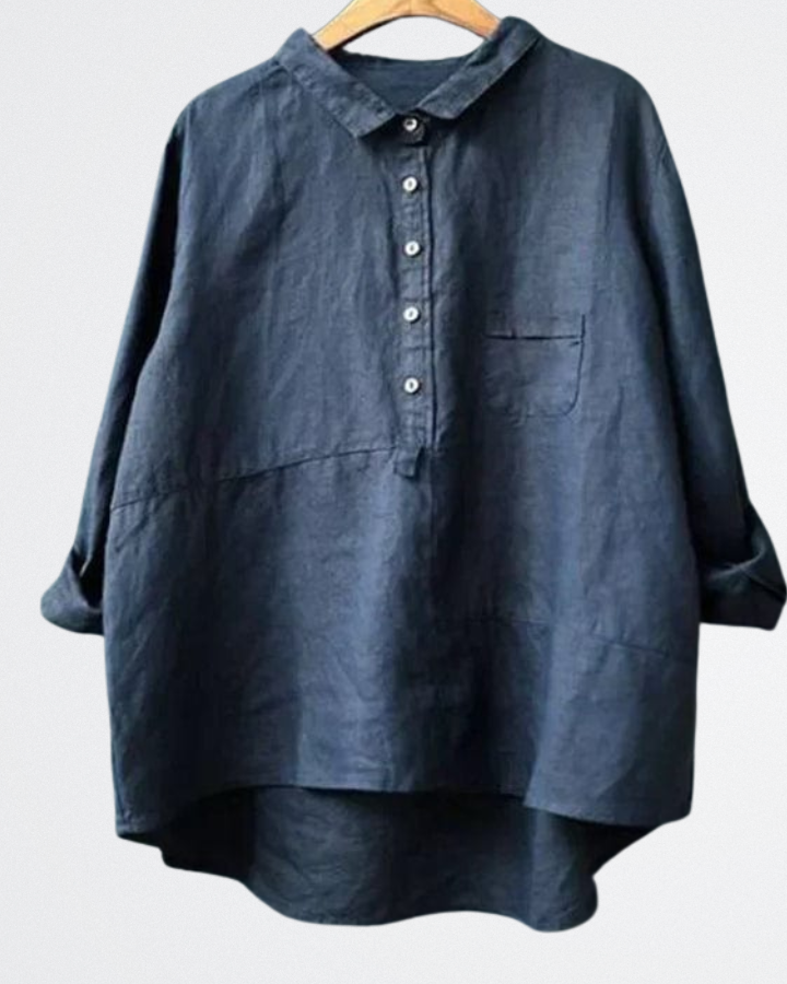 Lila - Erdtöne Leinenoberteil