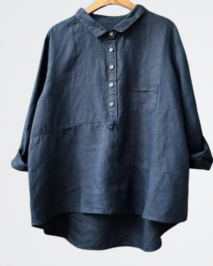 Lila - Erdtöne Leinenoberteil