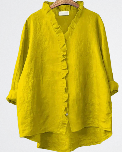 Mila - Ráncos részletekkel ellátott lening ing