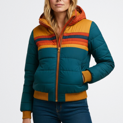 Astrid - Vintage Csíkos Pufferdzseki