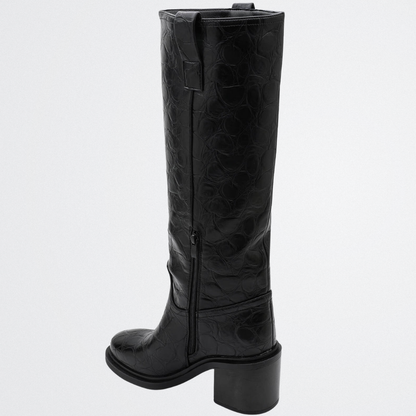 Esme – Fekete, mintás csizma