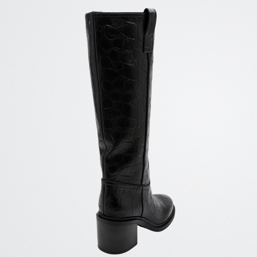 Esme – Fekete, mintás csizma