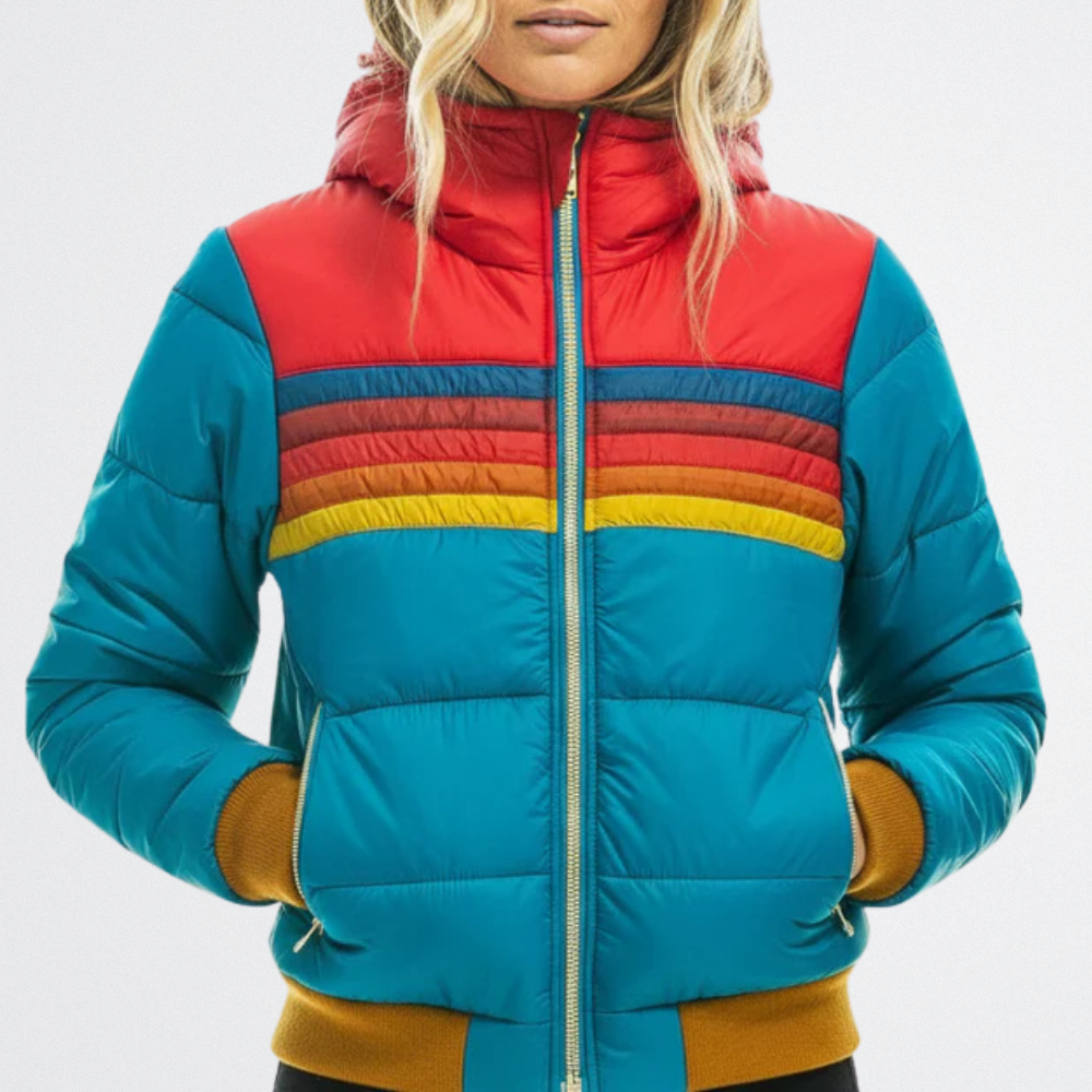 Astrid - Vintage Csíkos Pufferdzseki