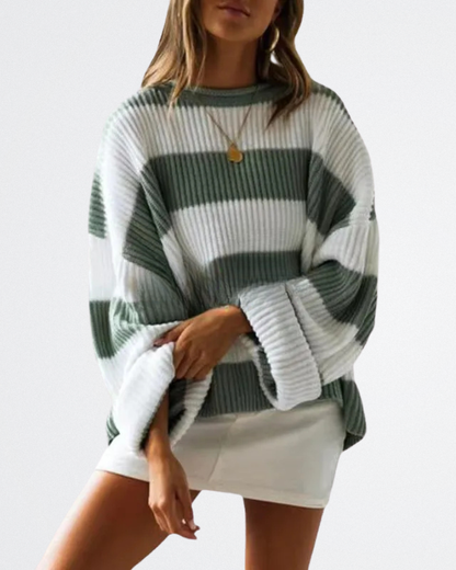 Luna - Szellős Bordázott Pulóver