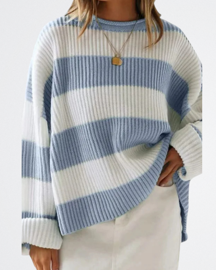 Luna - Szellős Bordázott Pulóver