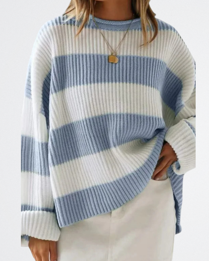 Luna - Szellős Bordázott Pulóver