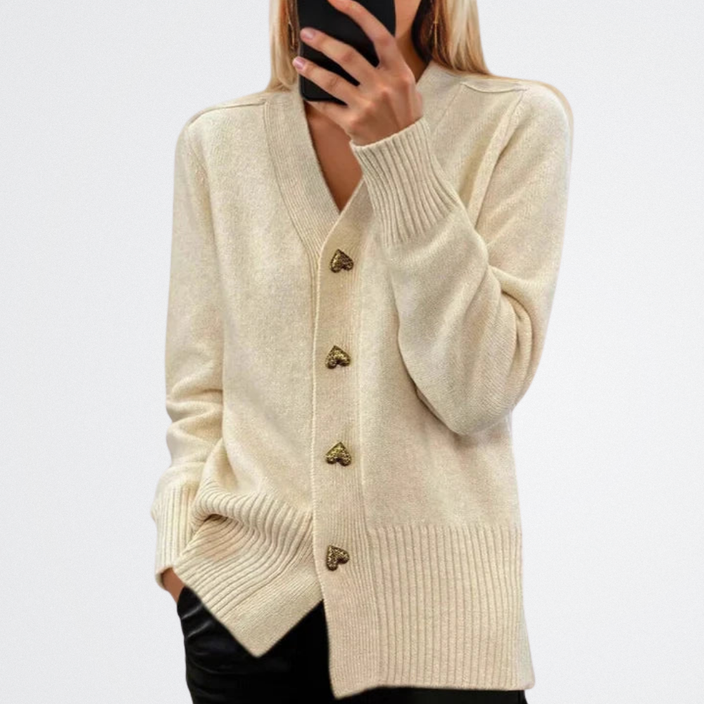 Liora - Szívgombos kardigán