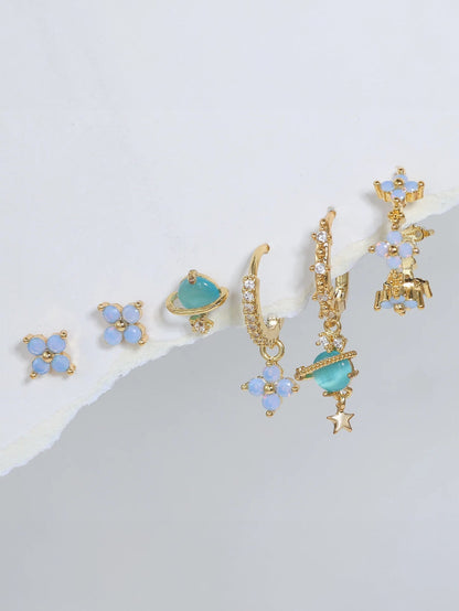 Elegáns virágcsillag fülbevalók cirkóniával - Joane