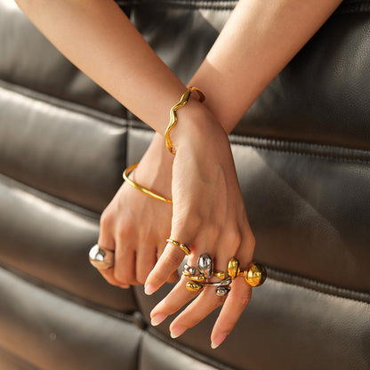 Alfraye - Elegáns Arany Gömb Gyűrű