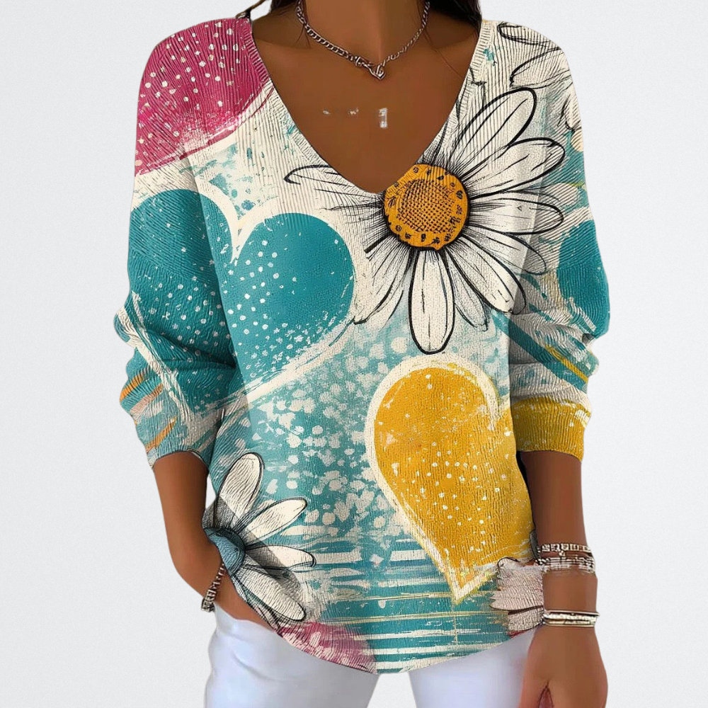 Maisie - Szerelemvirág Kötött Pulóver