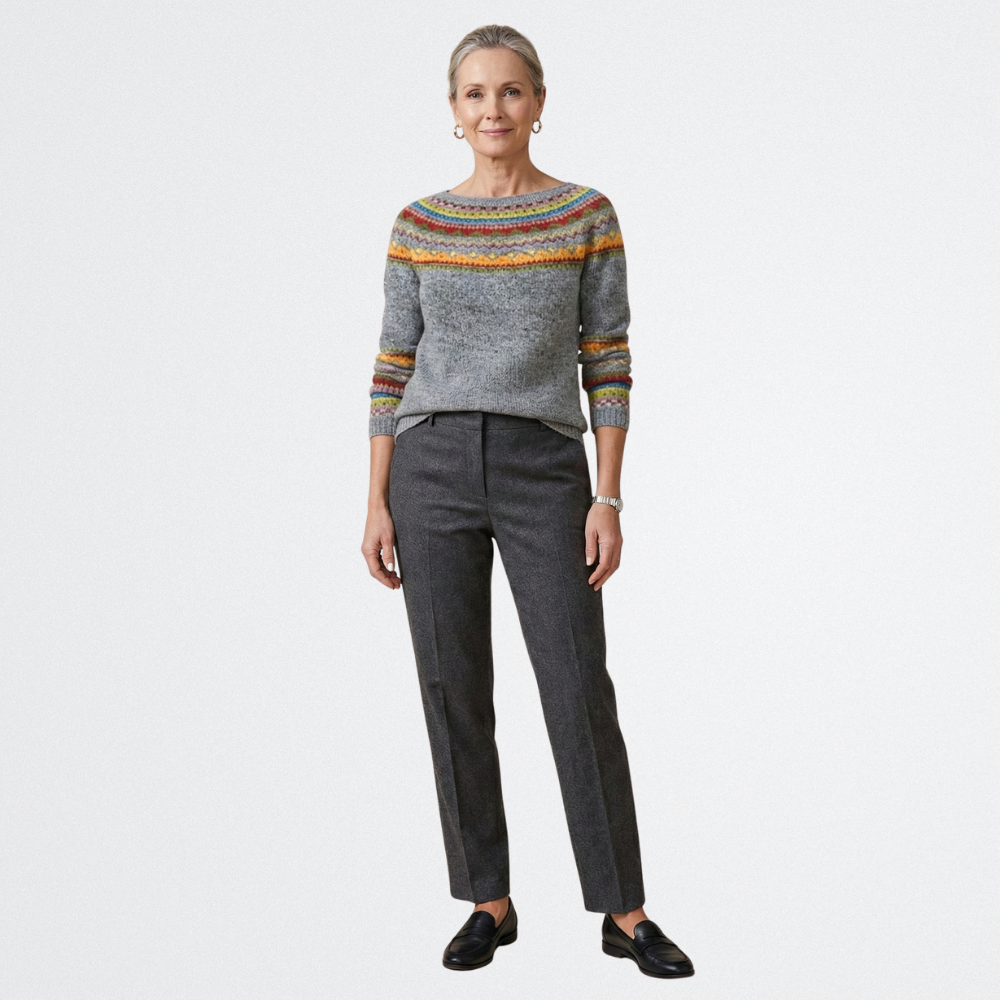 Jasmine - Színes Vintage Pulóver