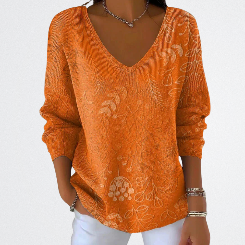 Lina - Rusztikus Lombos Kötött Pulóver