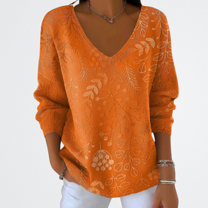 Lina - Rusztikus Lombos Kötött Pulóver