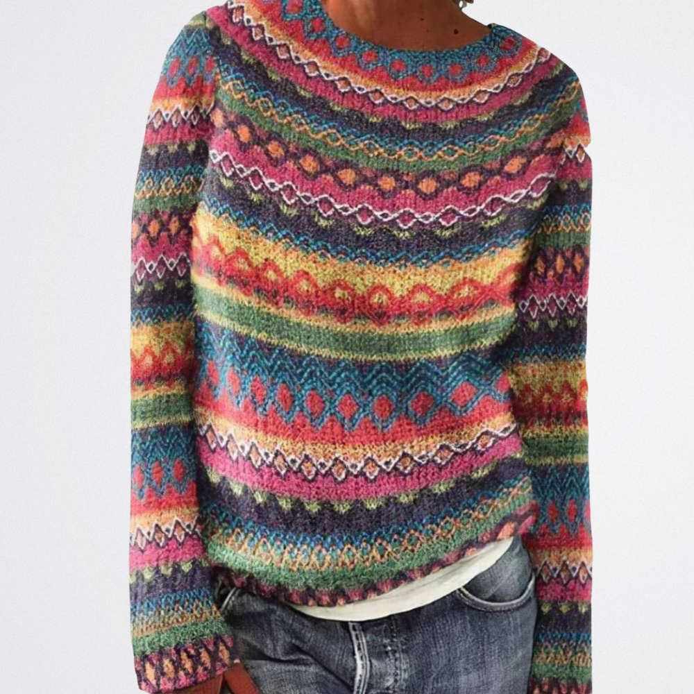 Emma - Színes Vintage Pulóver
