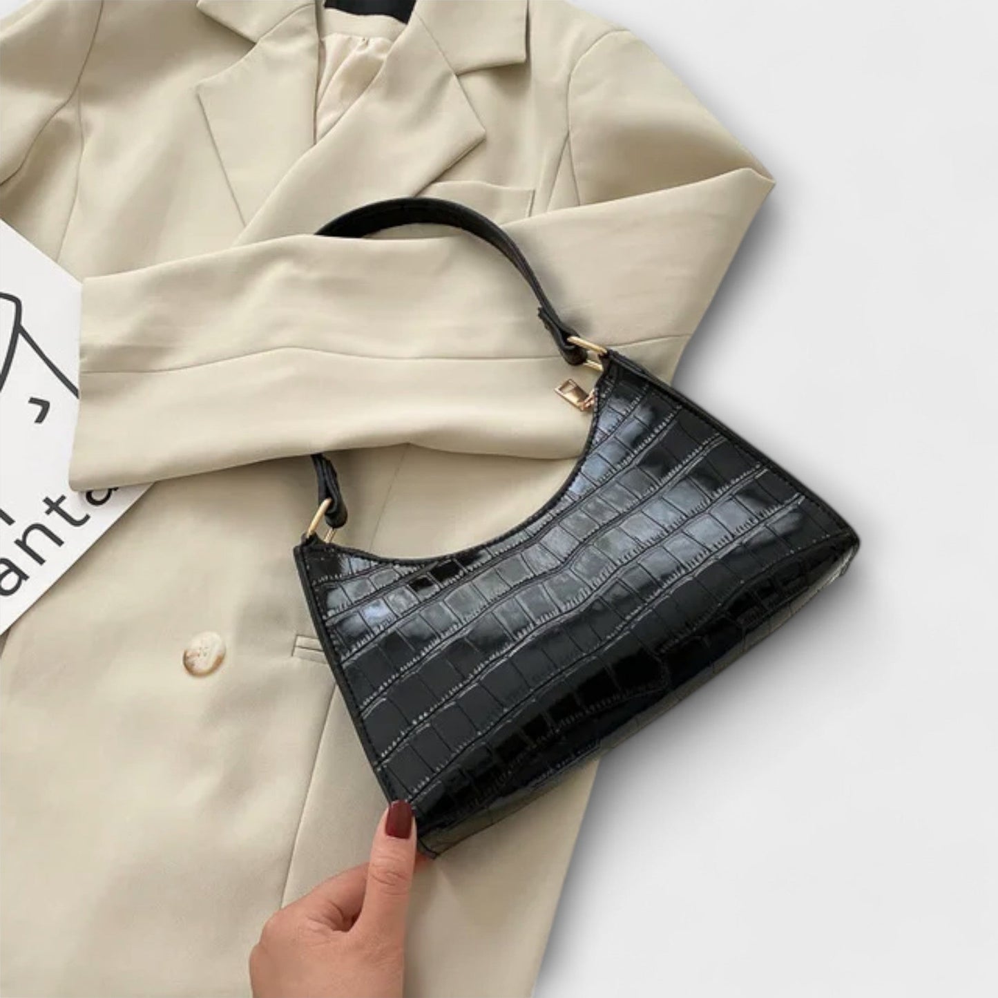 Olivia - Fényes bőr kézitáska