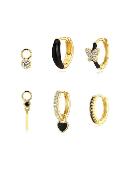 Dorcas - S925 Sterling Ezüst Fülbevaló Szett Szívvel és Lepkével