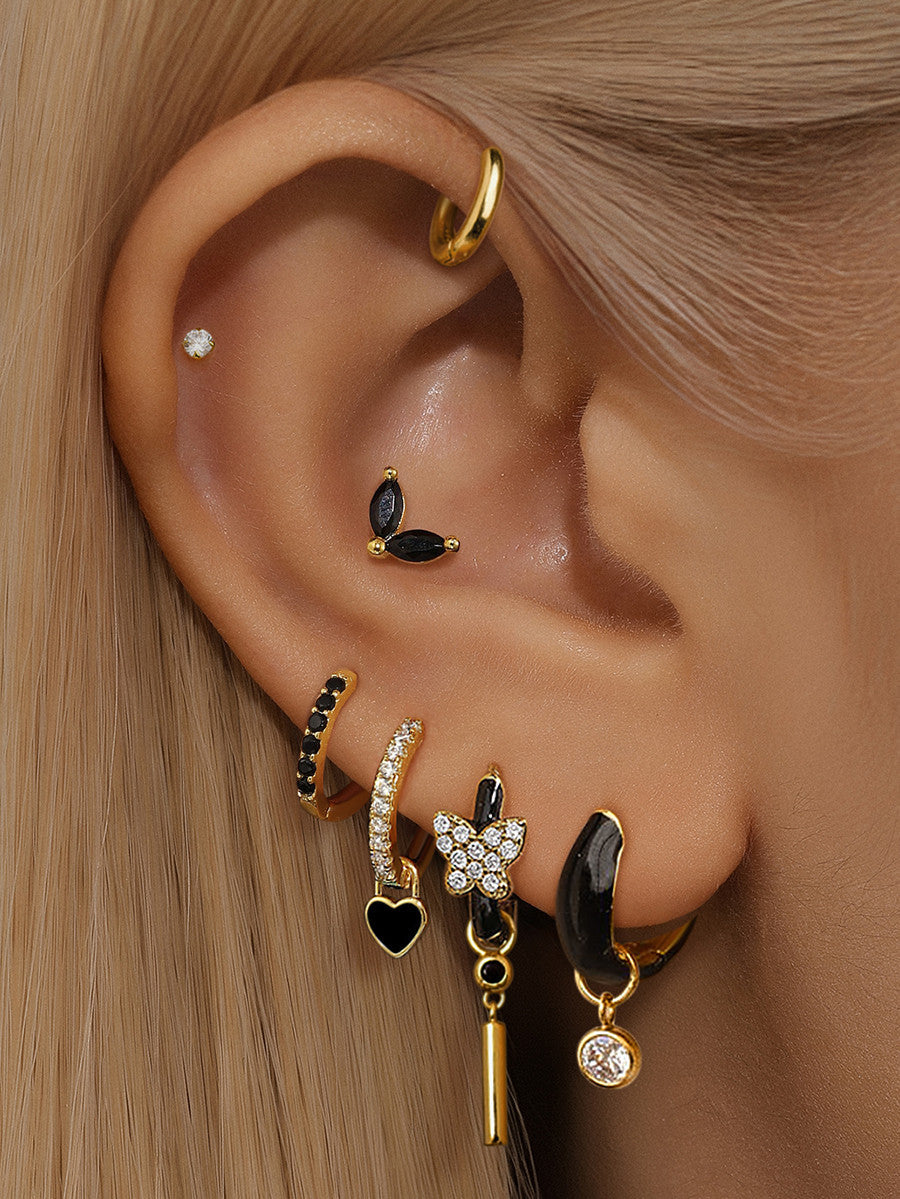 Dorcas - S925 Sterling Ezüst Fülbevaló Szett Szívvel és Lepkével